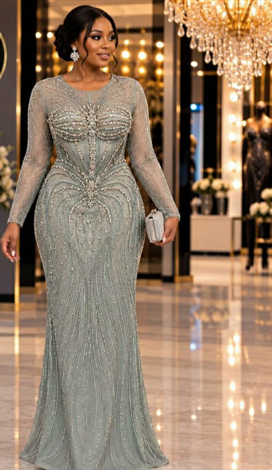 Robe Longue Sirène Brodée